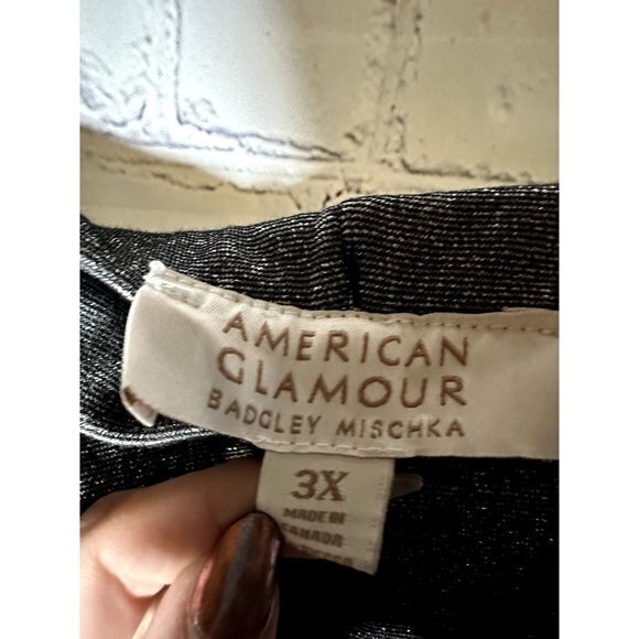 AMERICAN GLAMOUR BADGLEY MISHKA LADIES PANTS WITH SILVER THREADING (3X)  EUC   B - Picture 3 of 5